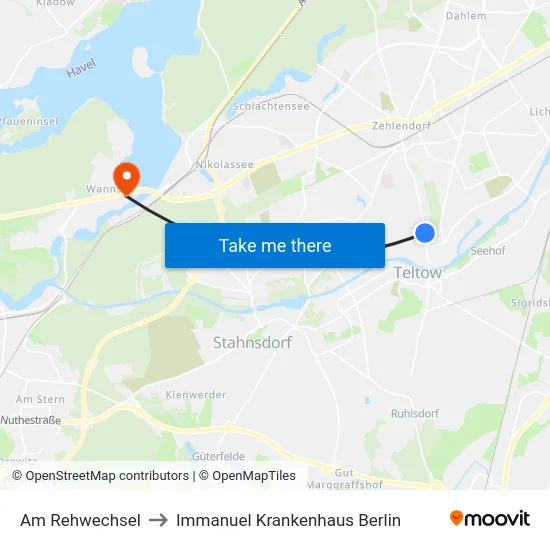 Am Rehwechsel to Immanuel Krankenhaus Berlin map