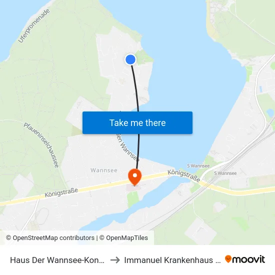 Haus Der Wannsee-Konferenz to Immanuel Krankenhaus Berlin map