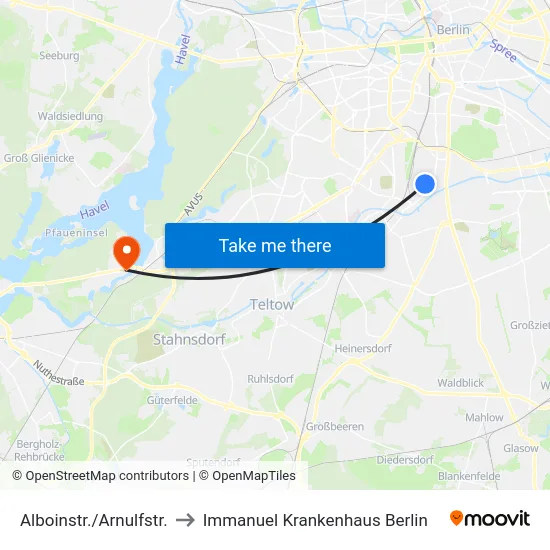 Alboinstr./Arnulfstr. to Immanuel Krankenhaus Berlin map