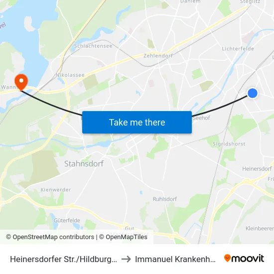 Heinersdorfer Str./Hildburghauser Str. to Immanuel Krankenhaus Berlin map