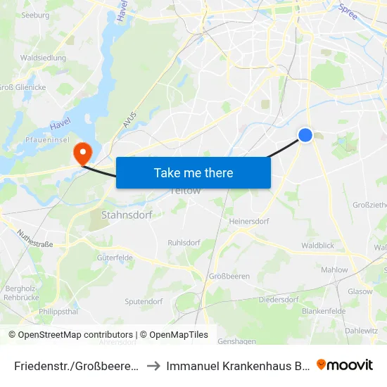 Friedenstr./Großbeerenstr. to Immanuel Krankenhaus Berlin map