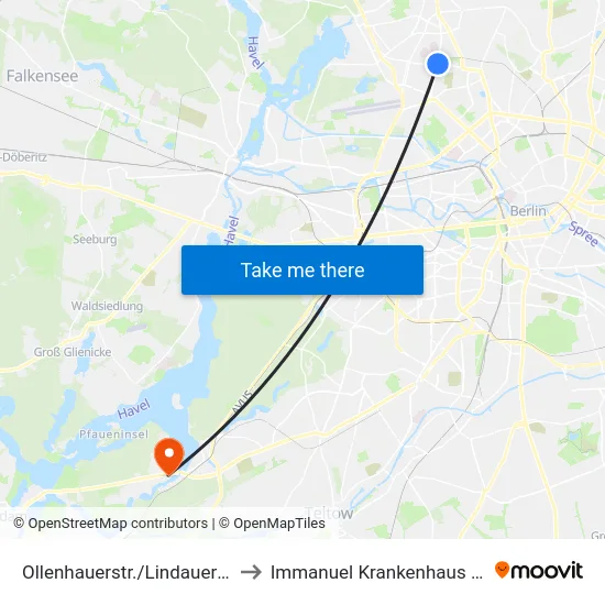 Ollenhauerstr./Lindauer Allee to Immanuel Krankenhaus Berlin map