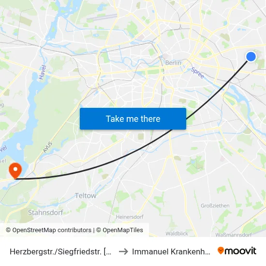 Herzbergstr./Siegfriedstr. [Siegfriedstr] to Immanuel Krankenhaus Berlin map