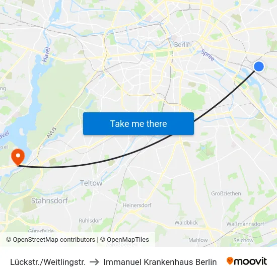 Lückstr./Weitlingstr. to Immanuel Krankenhaus Berlin map