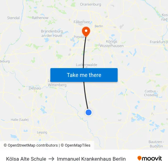 Kölsa Alte Schule to Immanuel Krankenhaus Berlin map