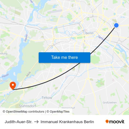 Judith-Auer-Str. to Immanuel Krankenhaus Berlin map