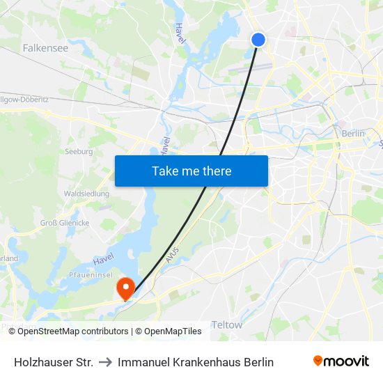 Holzhauser Str. to Immanuel Krankenhaus Berlin map