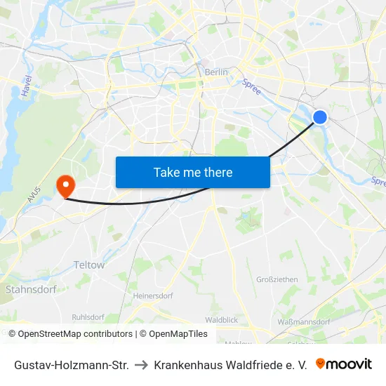 Gustav-Holzmann-Str. to Krankenhaus Waldfriede e. V. map