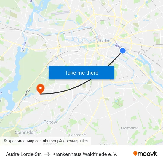 Audre-Lorde-Str. to Krankenhaus Waldfriede e. V. map