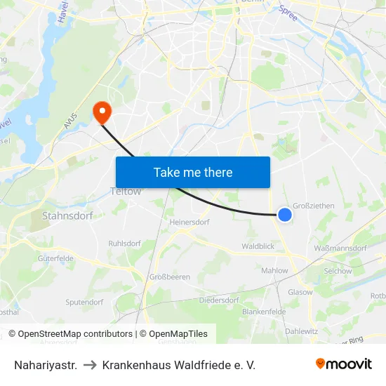 Nahariyastr. to Krankenhaus Waldfriede e. V. map