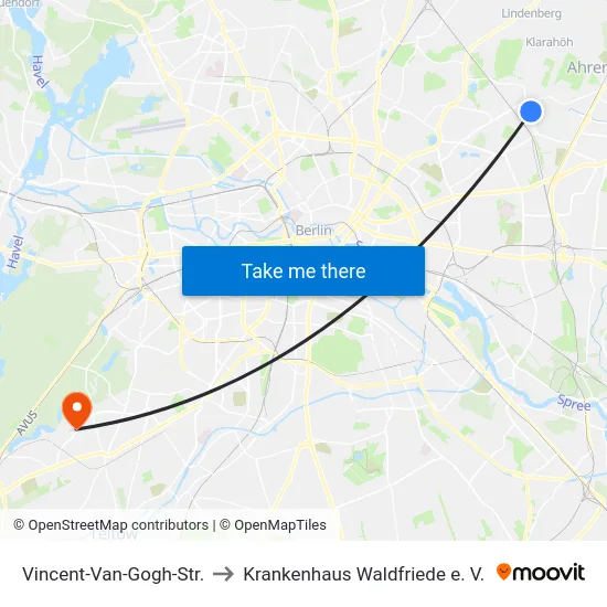 Vincent-Van-Gogh-Str. to Krankenhaus Waldfriede e. V. map