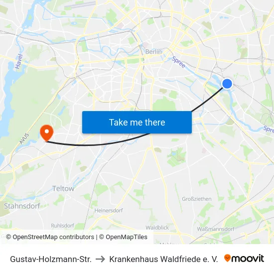Gustav-Holzmann-Str. to Krankenhaus Waldfriede e. V. map