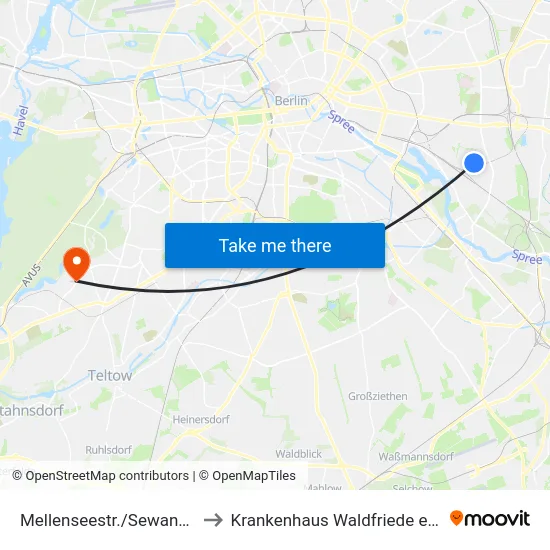 Mellenseestr./Sewanstr. to Krankenhaus Waldfriede e. V. map