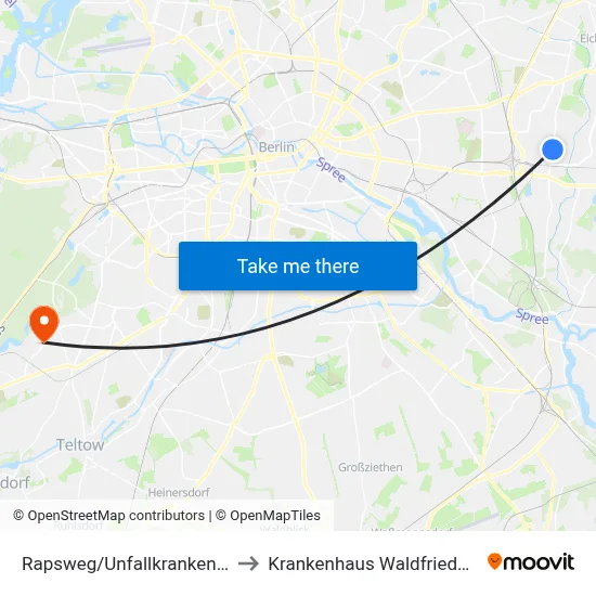 Rapsweg/Unfallkrankenhaus to Krankenhaus Waldfriede e. V. map