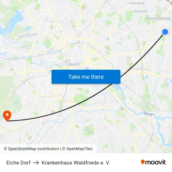 Eiche Dorf to Krankenhaus Waldfriede e. V. map