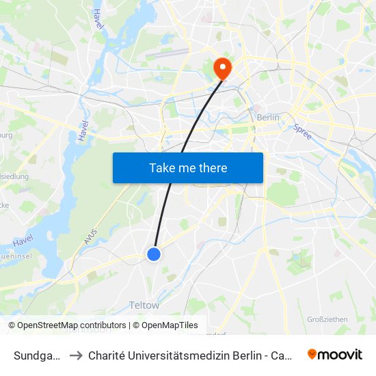 Sundgauer Str. to Charité Universitätsmedizin Berlin - Campus Virchow Klinikum map