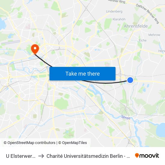U Elsterwerdaer Platz to Charité Universitätsmedizin Berlin - Campus Virchow Klinikum map