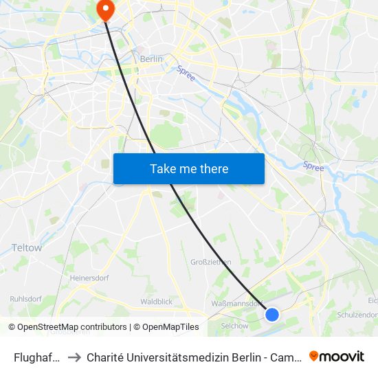 Flughafen Ber to Charité Universitätsmedizin Berlin - Campus Virchow Klinikum map