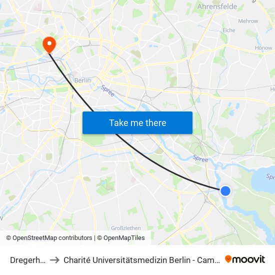 Dregerhoffstr. to Charité Universitätsmedizin Berlin - Campus Virchow Klinikum map