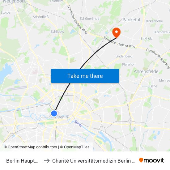 Berlin Hauptbahnhof to Charité Universitätsmedizin Berlin -  Campus Buch map