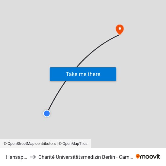 Hansaplatz to Charité Universitätsmedizin Berlin -  Campus Buch map