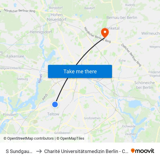 S Sundgauer Str. to Charité Universitätsmedizin Berlin -  Campus Buch map