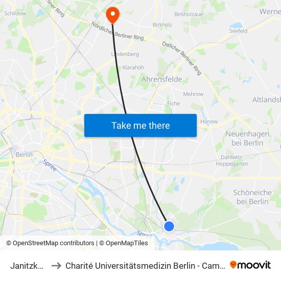 Janitzkystr. to Charité Universitätsmedizin Berlin -  Campus Buch map