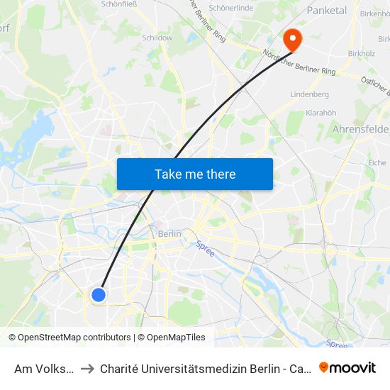 Am Volkspark to Charité Universitätsmedizin Berlin -  Campus Buch map