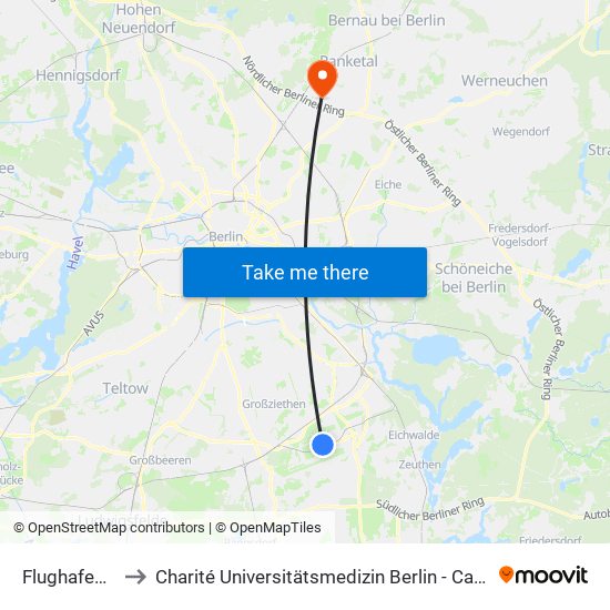 Flughafen Ber to Charité Universitätsmedizin Berlin -  Campus Buch map
