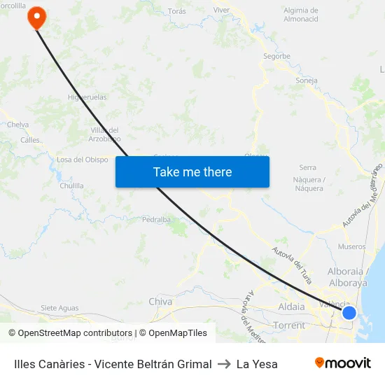Illes Canàries - Vicente Beltrán Grimal to La Yesa map