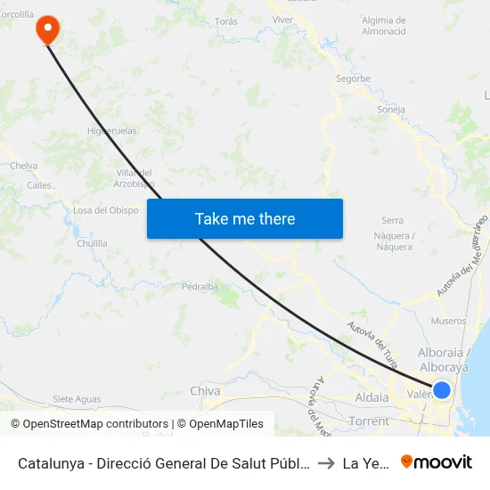 Catalunya - Direcció General De Salut Pública to La Yesa map