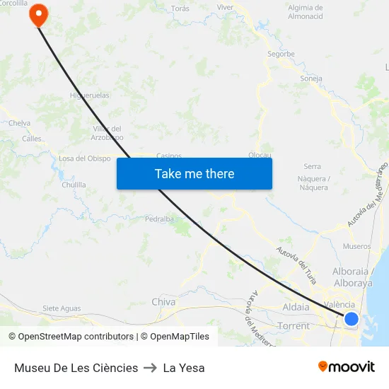 Museu De Les Ciències to La Yesa map