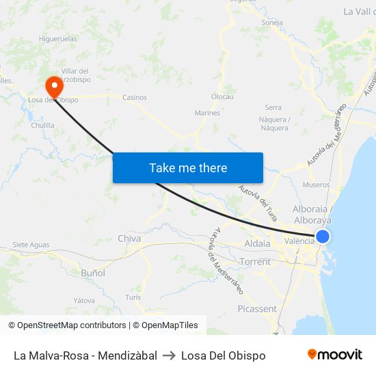 La Malva-Rosa - Mendizàbal to Losa Del Obispo map