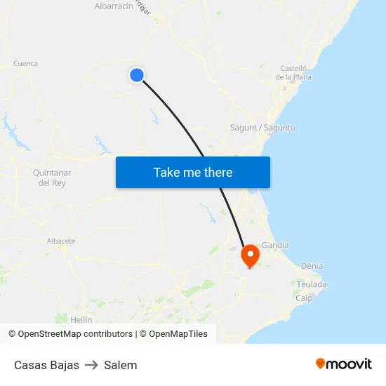 Casas Bajas to Salem map