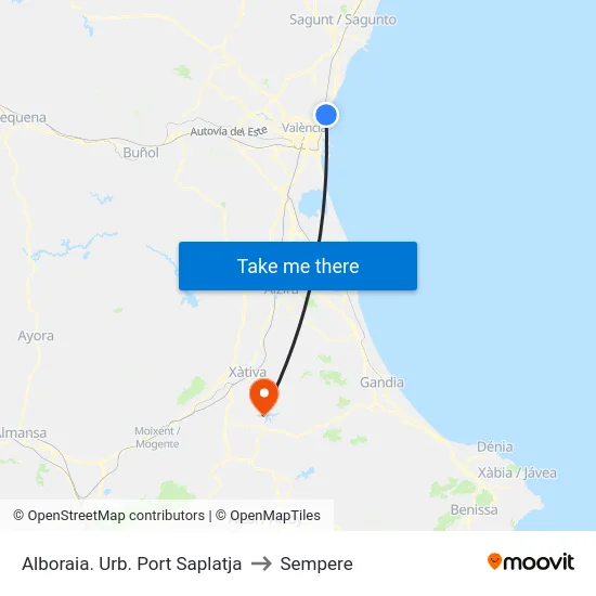 Alboraia. Urb. Port Saplatja to Sempere map