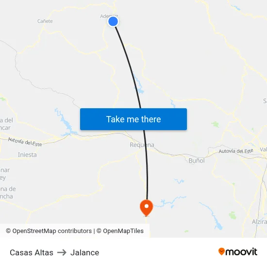 Casas Altas to Jalance map