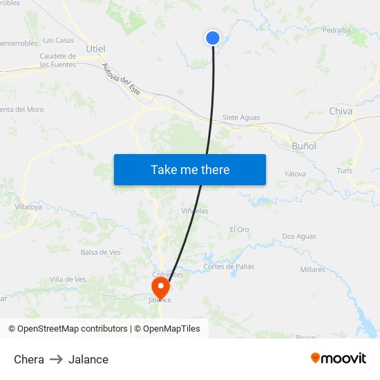 Chera to Jalance map