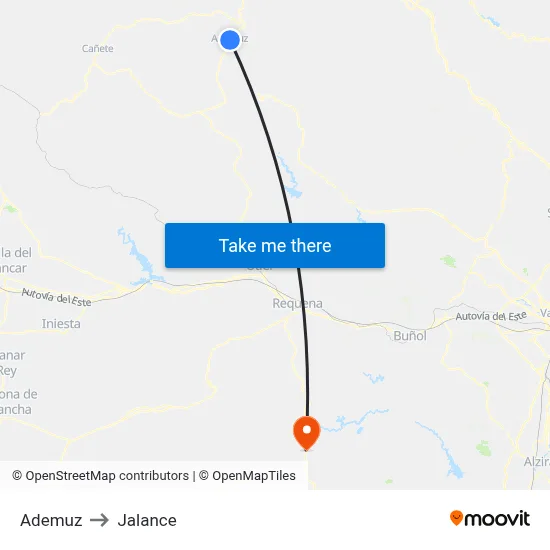 Ademuz to Jalance map
