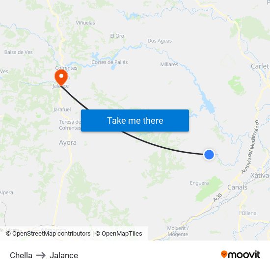 Chella to Jalance map