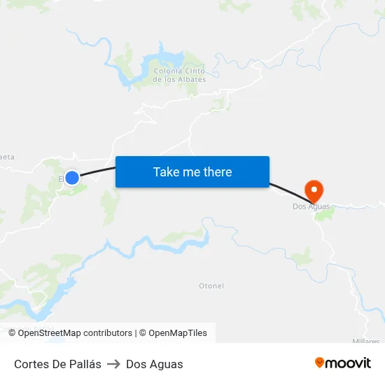 Cortes De Pallás to Dos Aguas map