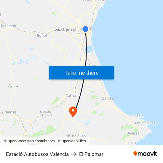 Estació Autobusos València to El Palomar map