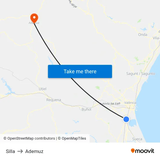 Silla to Ademuz map