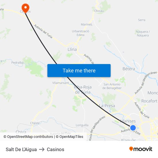 Salt De L'Aigua to Casinos map