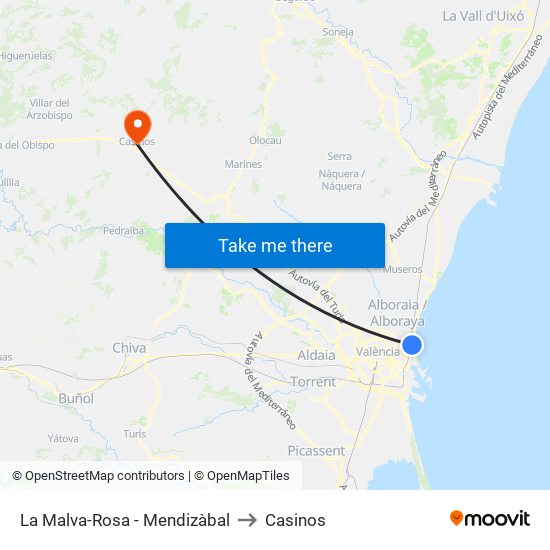 La Malva-Rosa - Mendizàbal to Casinos map