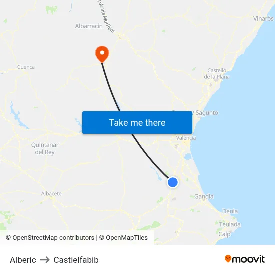 Alberic to Castielfabib map