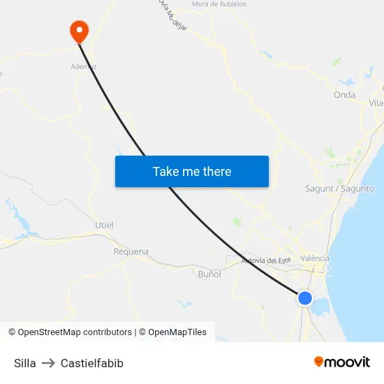 Silla to Castielfabib map