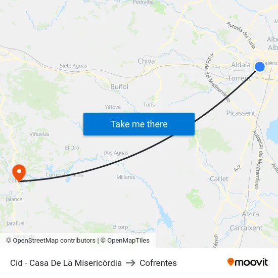 Cid - Casa De La Misericòrdia to Cofrentes map