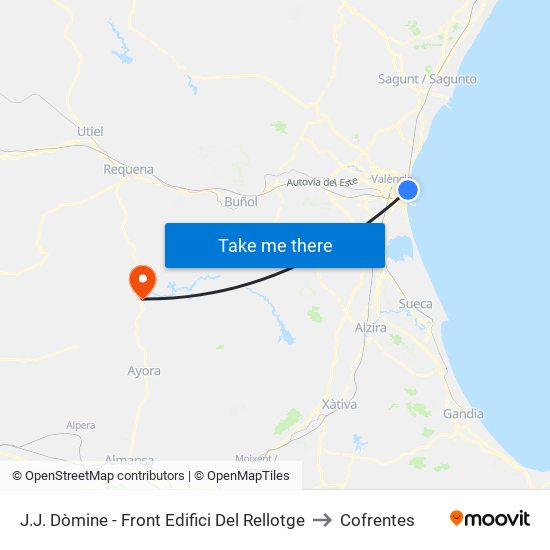 J.J. Dòmine - Front Edifici Del Rellotge to Cofrentes map