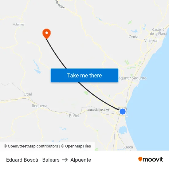 Eduard Boscà - Balears to Alpuente map