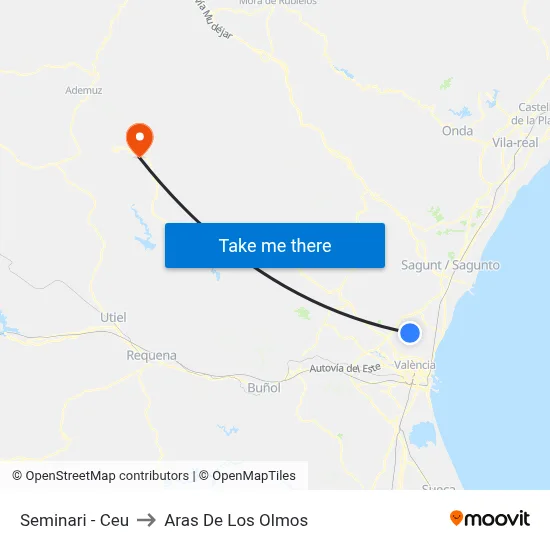 Seminari - Ceu to Aras De Los Olmos map